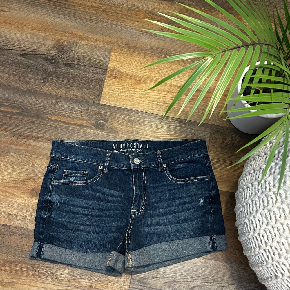 Aeropostale Women's Dark Blue Denim Shorts